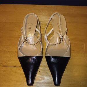 Chanel CC Leather Heels Size 35